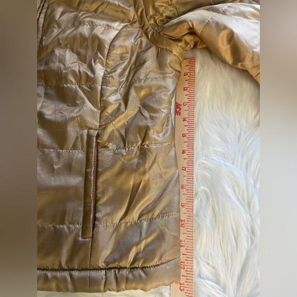 Etcetera Metallic Gold Puffer Jacket with zip off sleeves - Picture 8 of 13